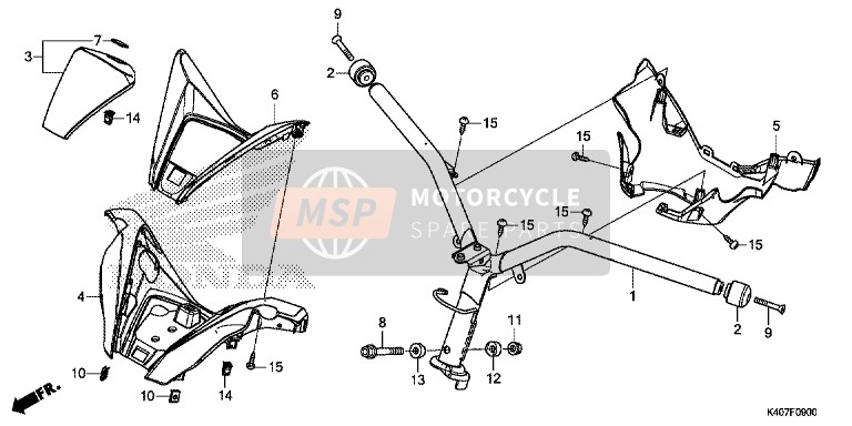 Honda NSS125D 2015 Manija de dirección/ Cubierta de la manija para un 2015 Honda NSS125D